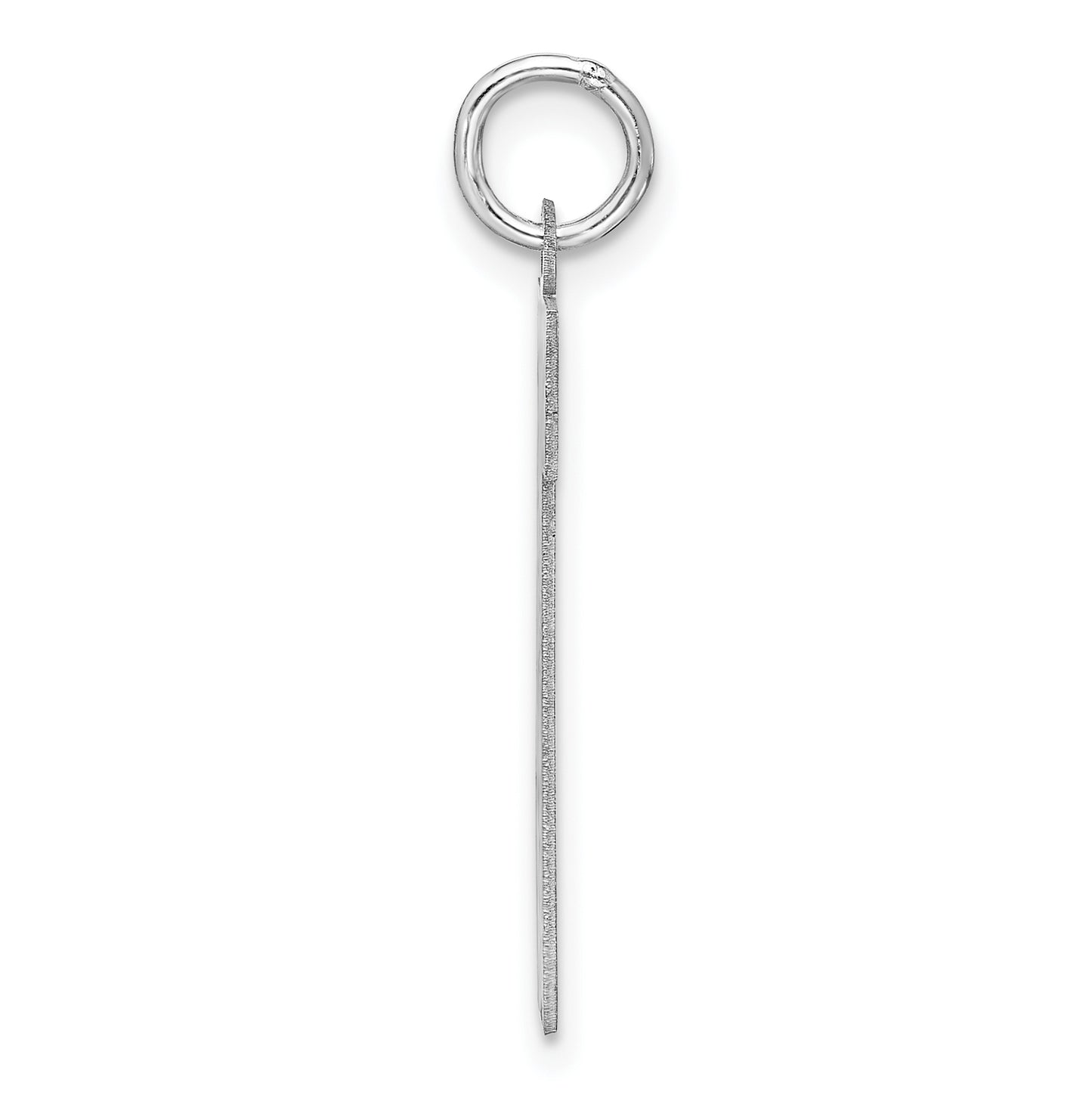 Sterling Silver Rhodium plated Satin Number 1 Charm