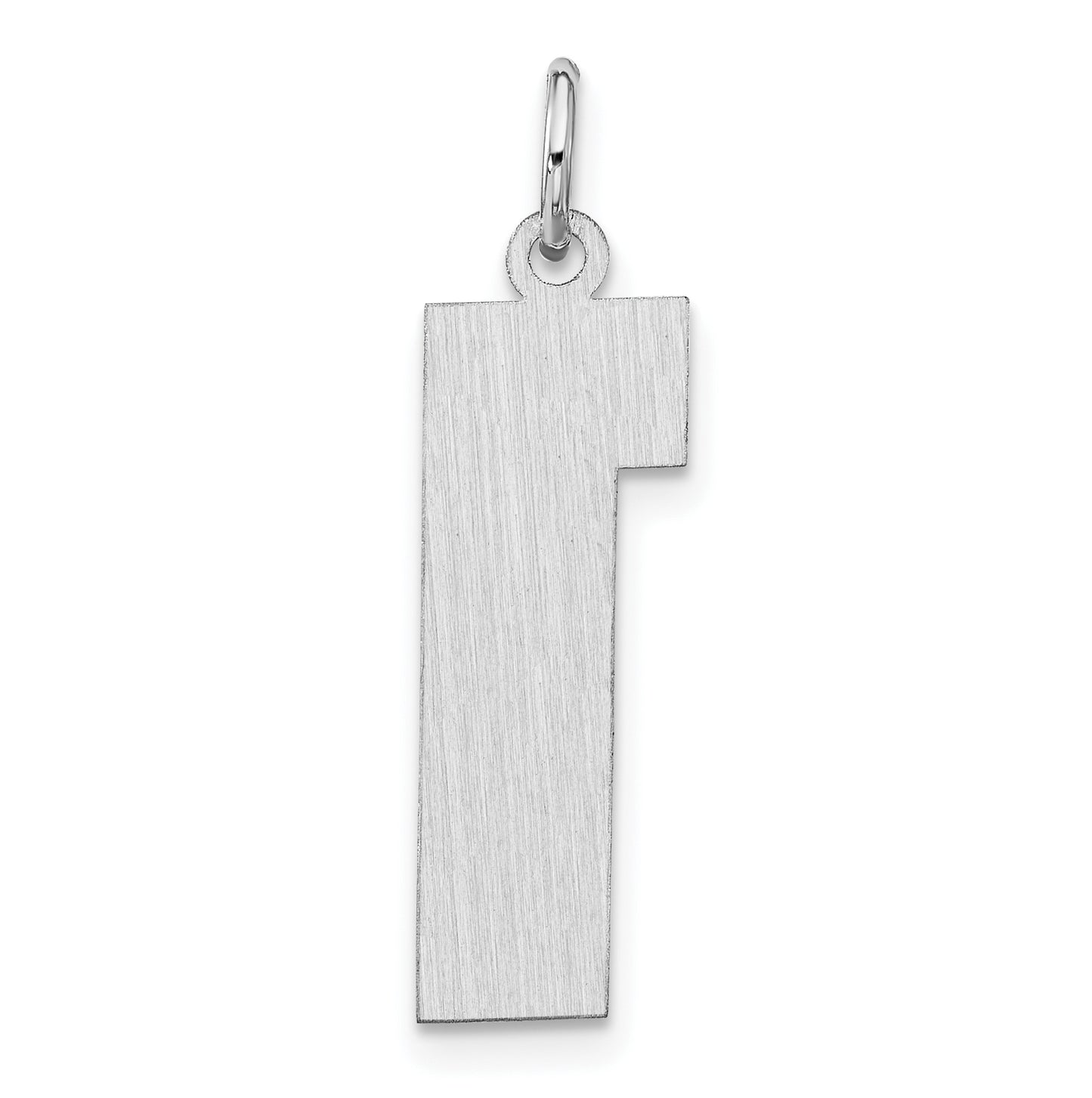 Sterling Silver Rhodium plated Satin Number 1 Charm