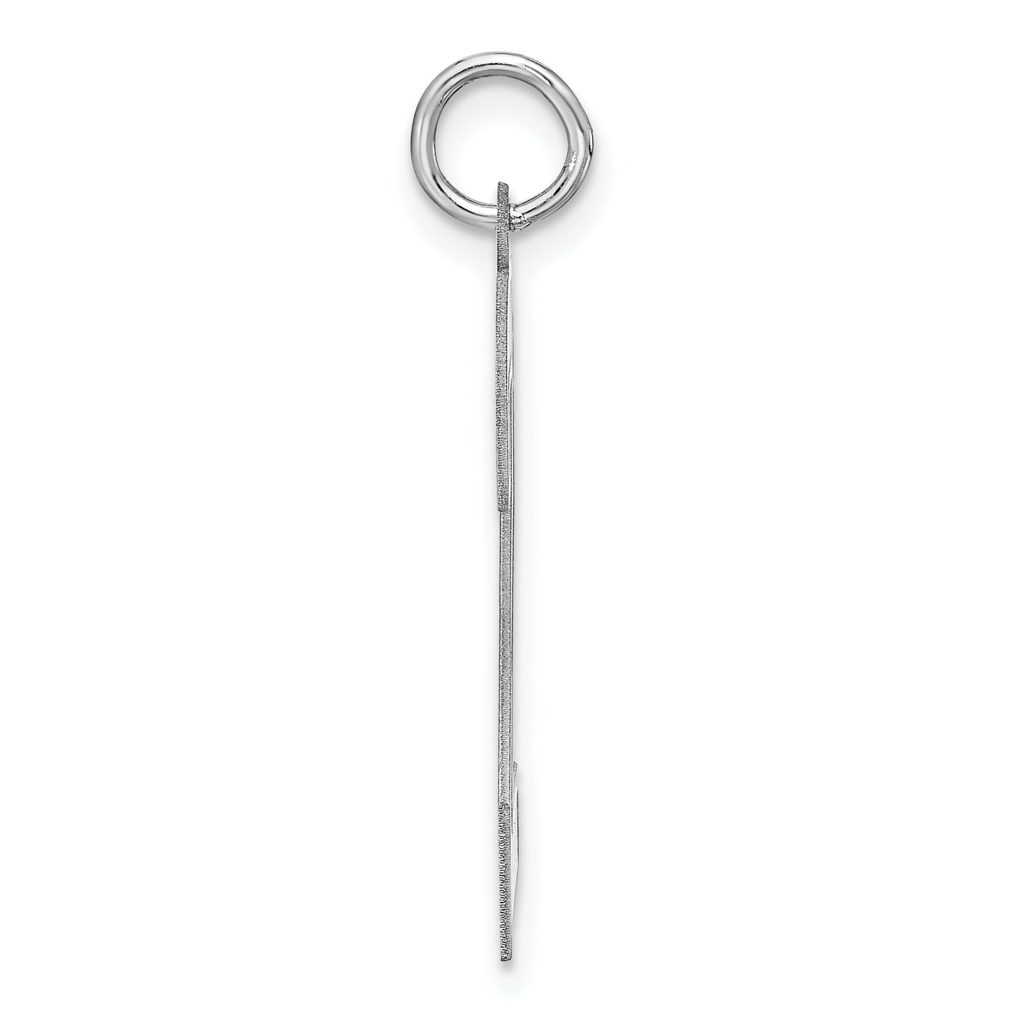 Sterling Silver Rhodium plated Satin Number 2 Charm