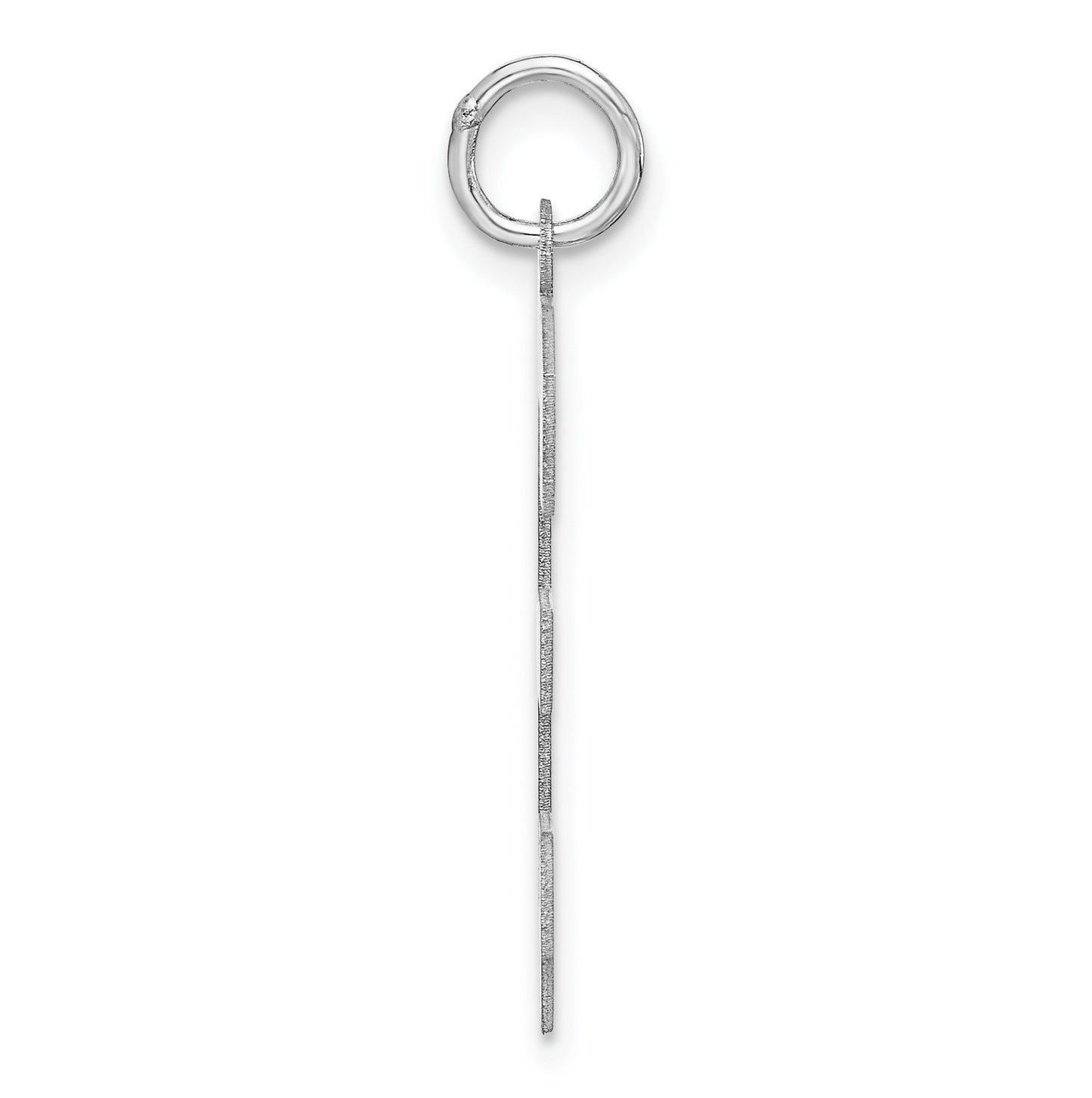 Sterling Silver Rhodium plated Satin Number 3 Charm
