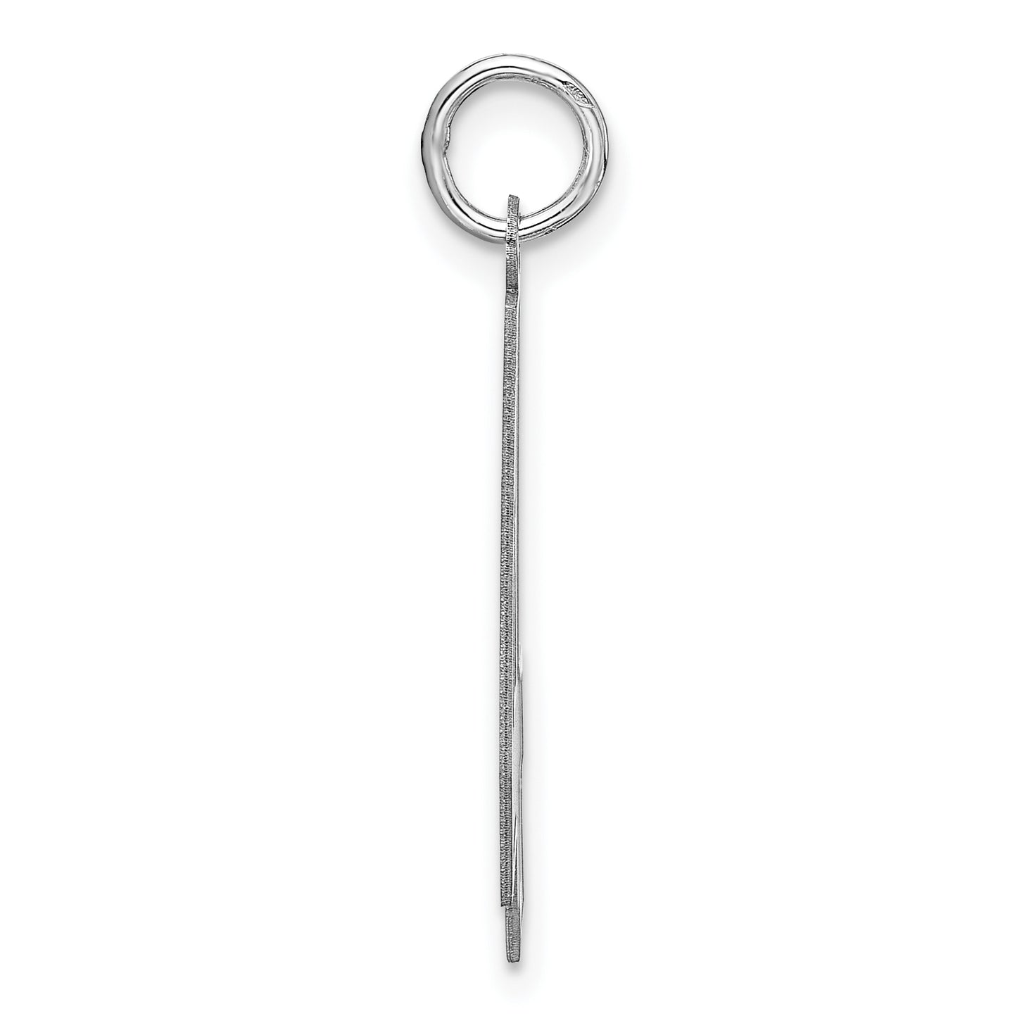 Sterling Silver Rhodium plated Satin Number 4 Charm
