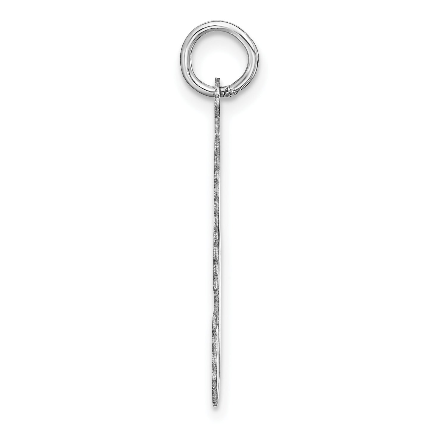 Sterling Silver Rhodium plated Satin Number 5 Charm