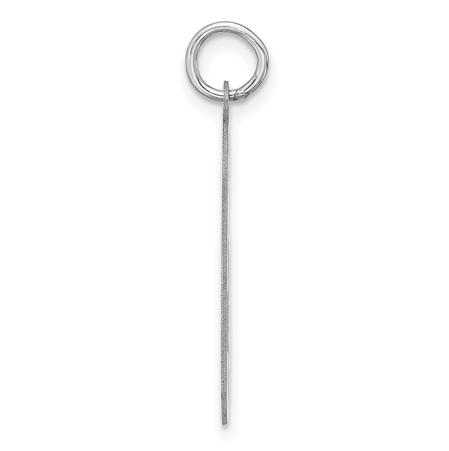 Sterling Silver Rhodium plated Satin Number 6 Charm