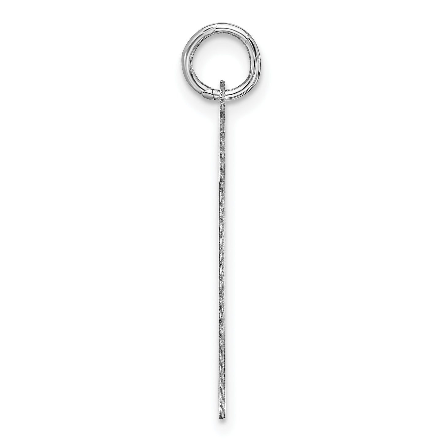 Sterling Silver Rhodium plated Satin Number 7 Charm