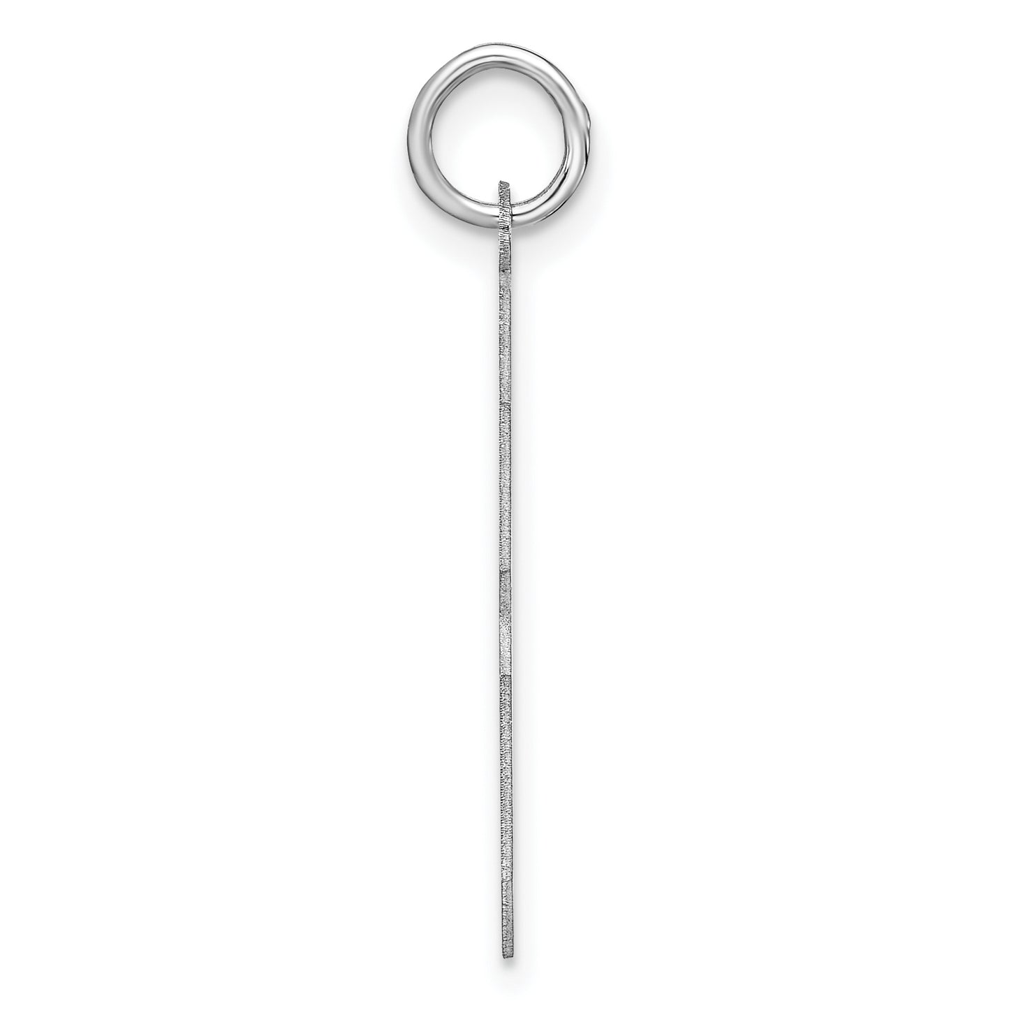 Sterling Silver Rhodium plated Satin Number 8 Charm
