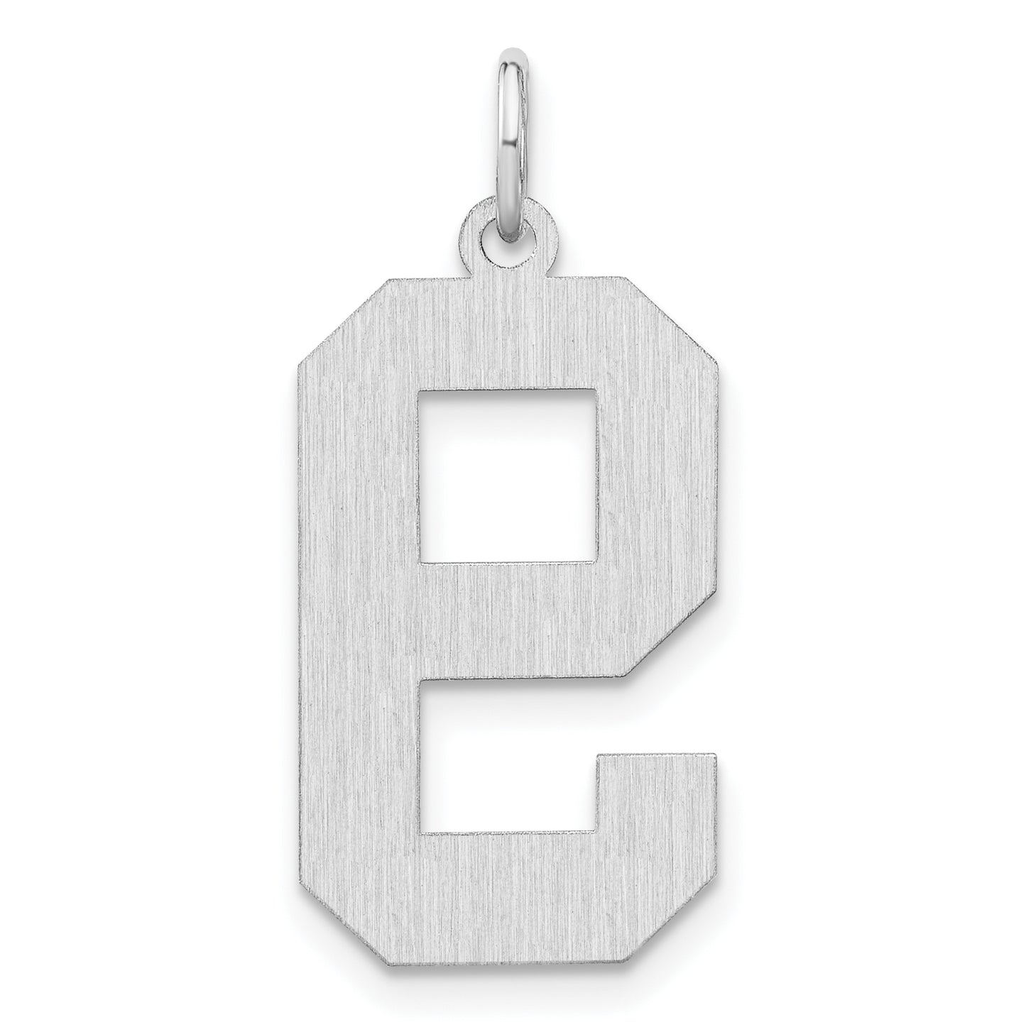 Sterling Silver Rhodium plated Satin Number 9 Charm