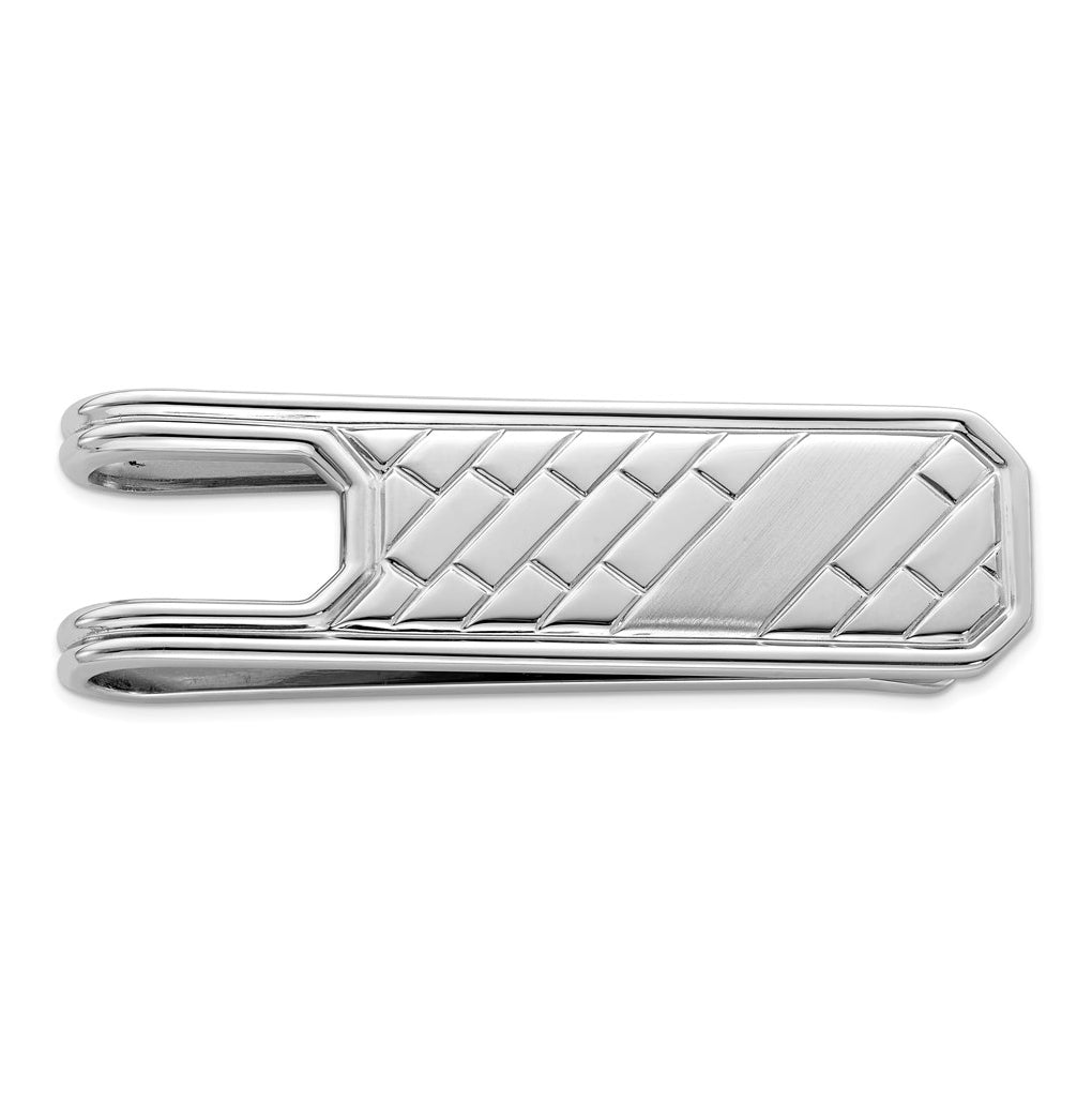 Sterling Silver Rhodium Plated Money Clip – Elegant Jewelry Gift for Birthday, Anniversary, Engagement, Wedding