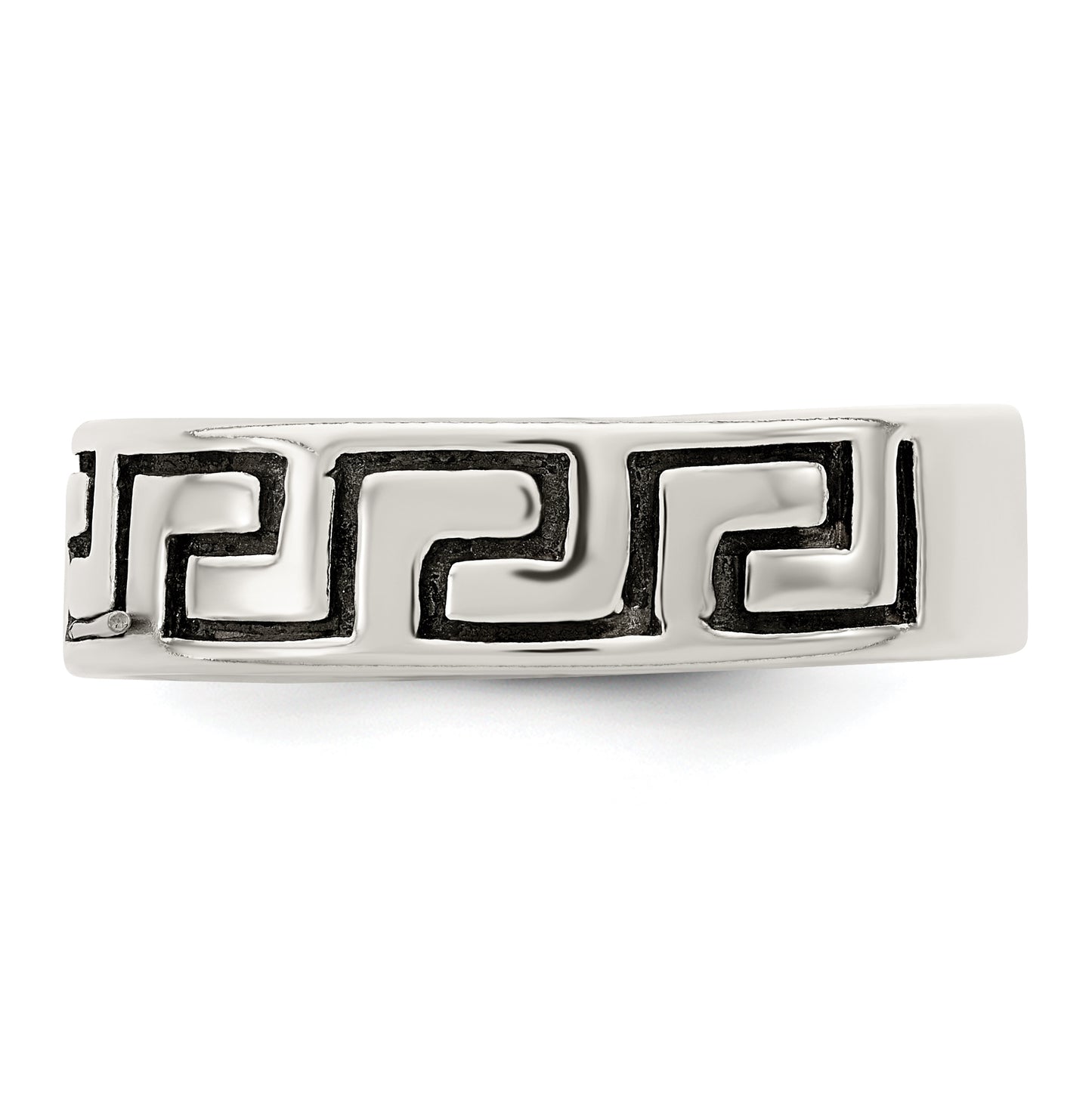 Sterling Silver Antiqued Greek Key Ring, Size 9