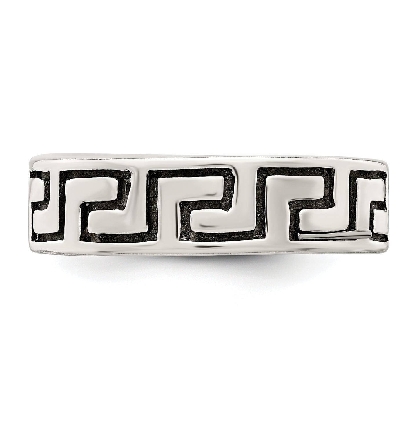 Sterling Silver Antiqued Greek Key Ring, Size 7