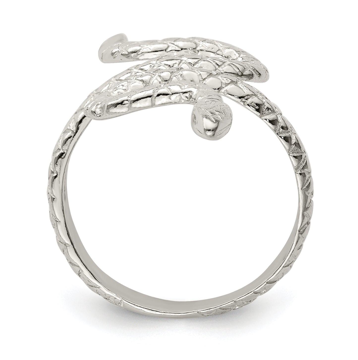 Sterling Silver Womens Snake Ring, Size 8