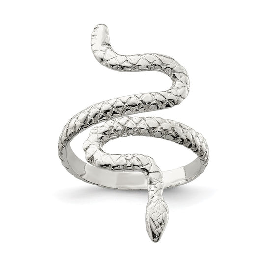 Sterling Silver Womens Snake Ring, Size 8