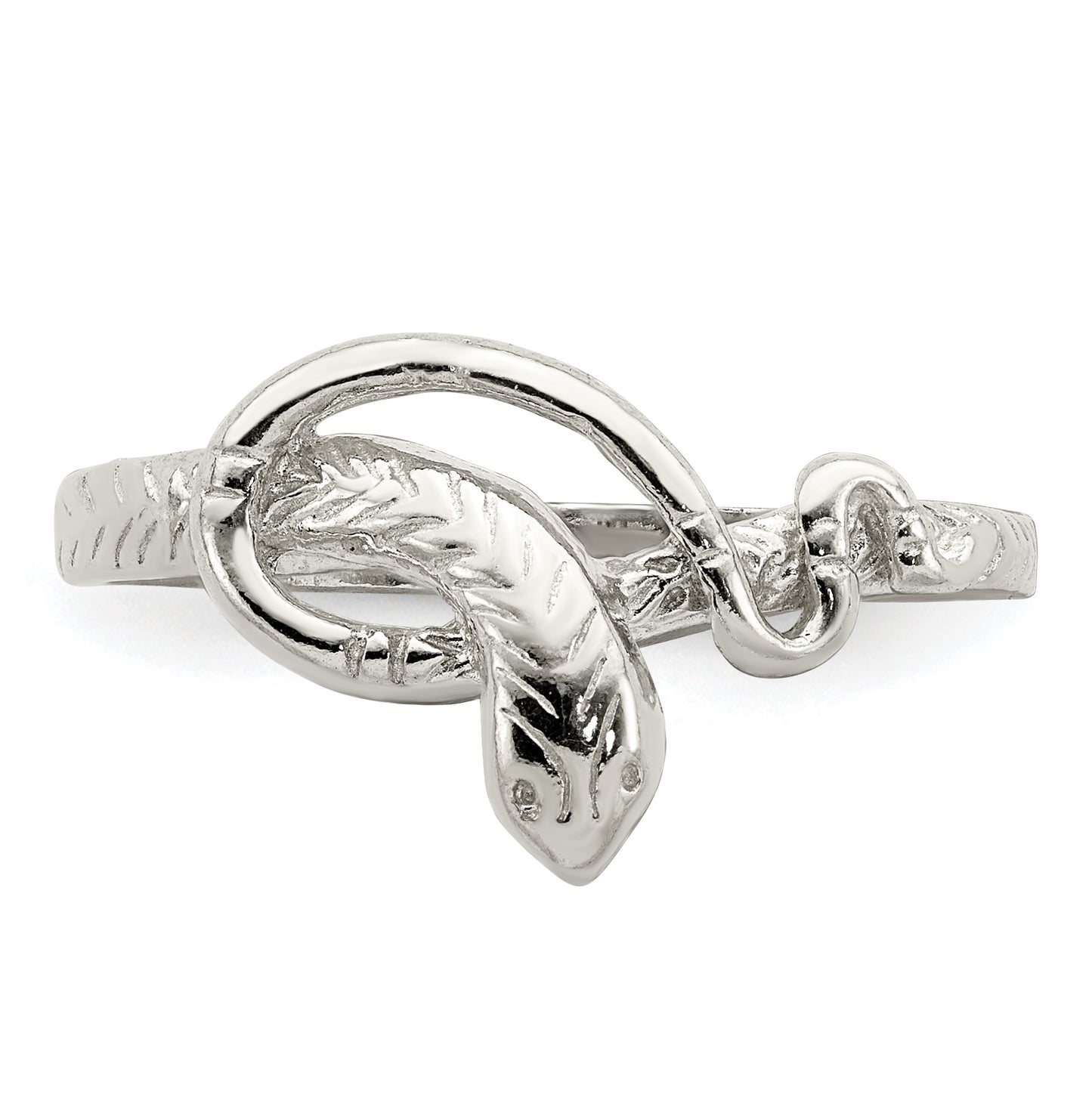 Sterling Silver Snake Ring, Size 8