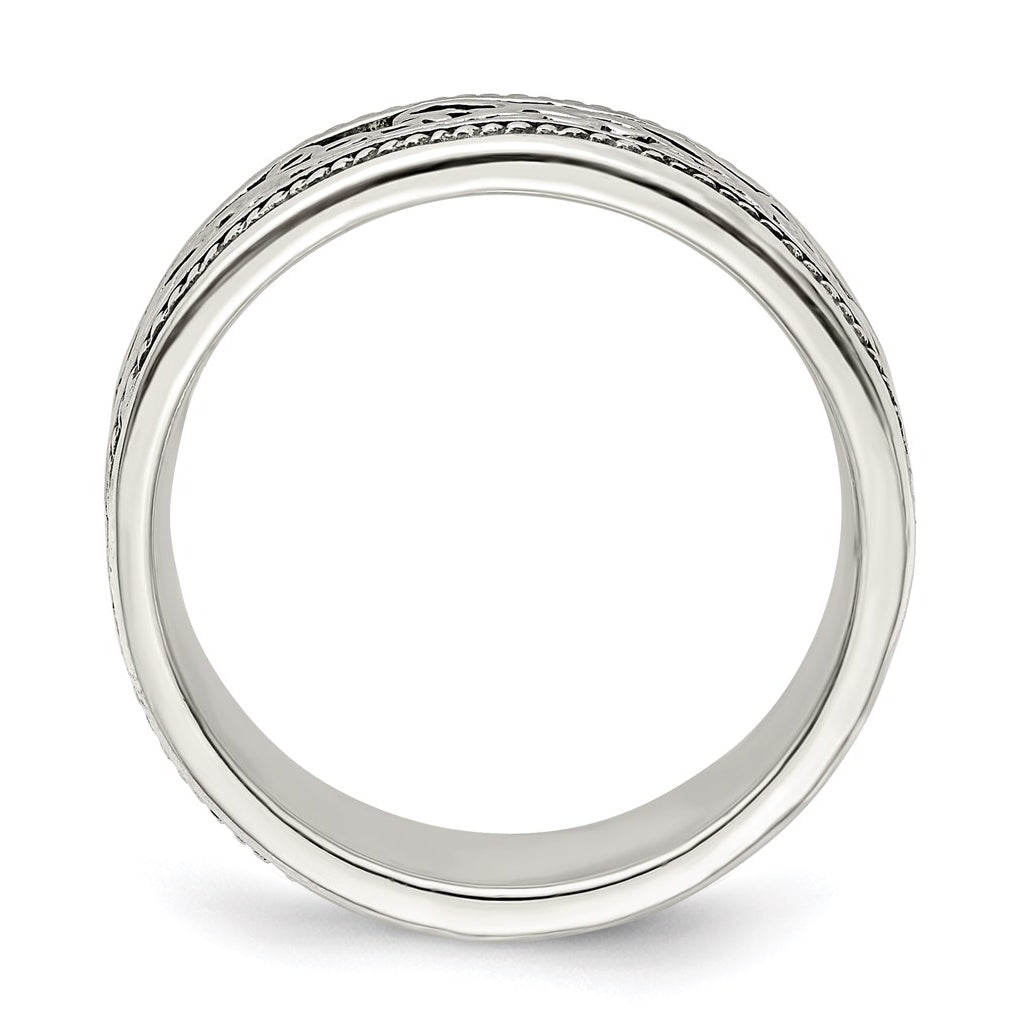 Sterling Silver Antiqued Band – Elegant Jewelry Gift for Birthday, Anniversary, Engagement, Wedding