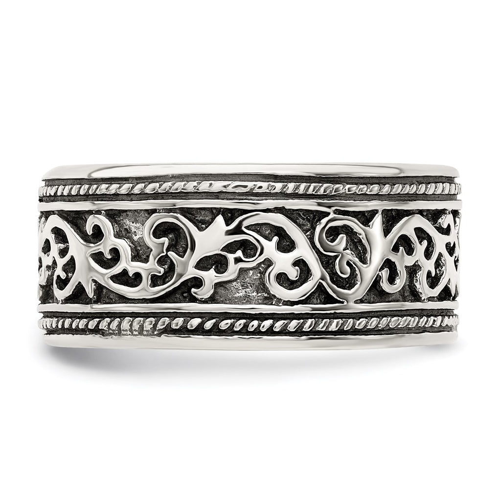 Sterling Silver Antiqued Band – Elegant Jewelry Gift for Birthday, Anniversary, Engagement, Wedding