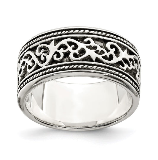 Sterling Silver Antiqued Band – Elegant Jewelry Gift for Birthday, Anniversary, Engagement, Wedding