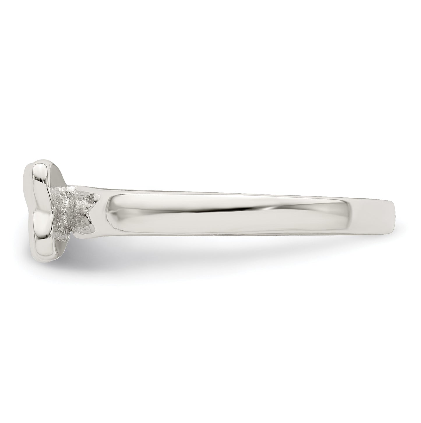 Sterling Silver Rhodium plated Polished Butterfly Children's Ring, Size 4