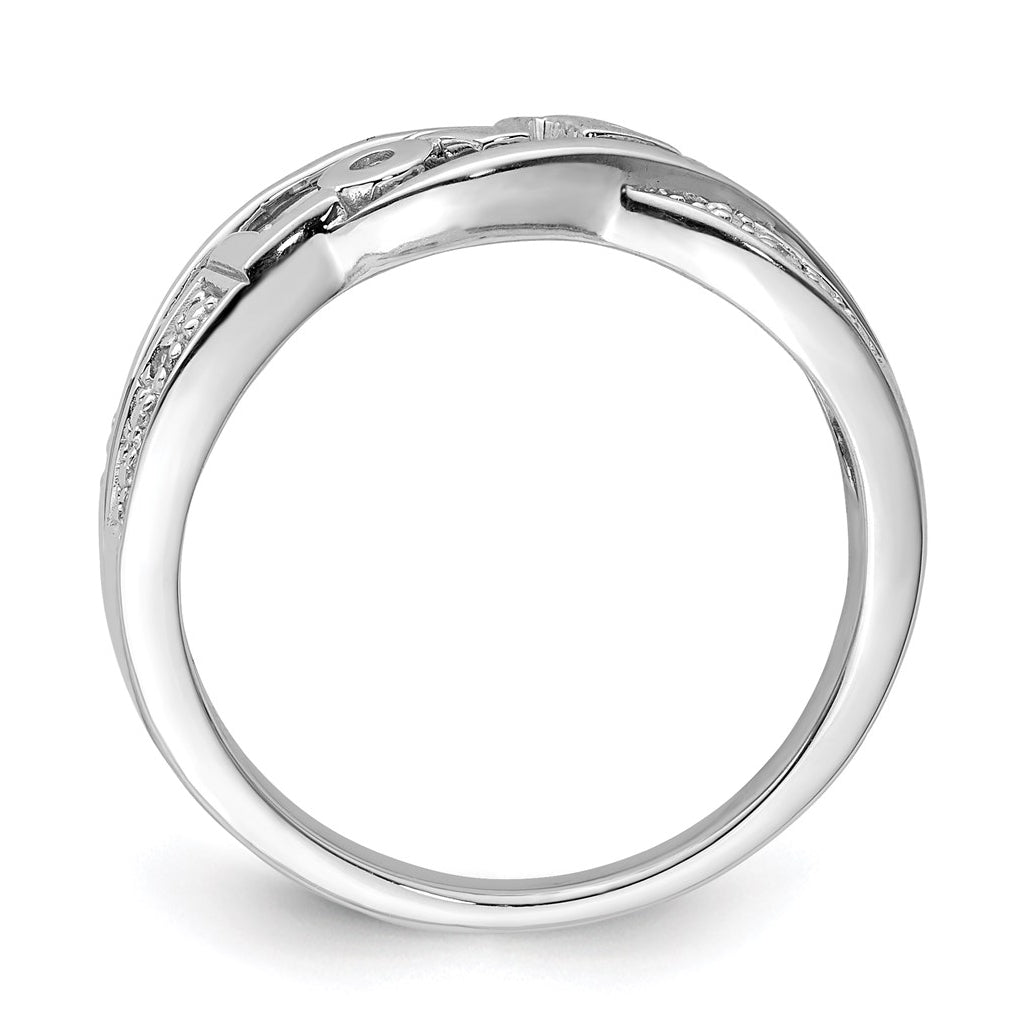 Sterling Silver Rhodium Plated Diamond LOVE Ring – Elegant Jewelry Gift for Birthday, Anniversary, Engagement, Wedding