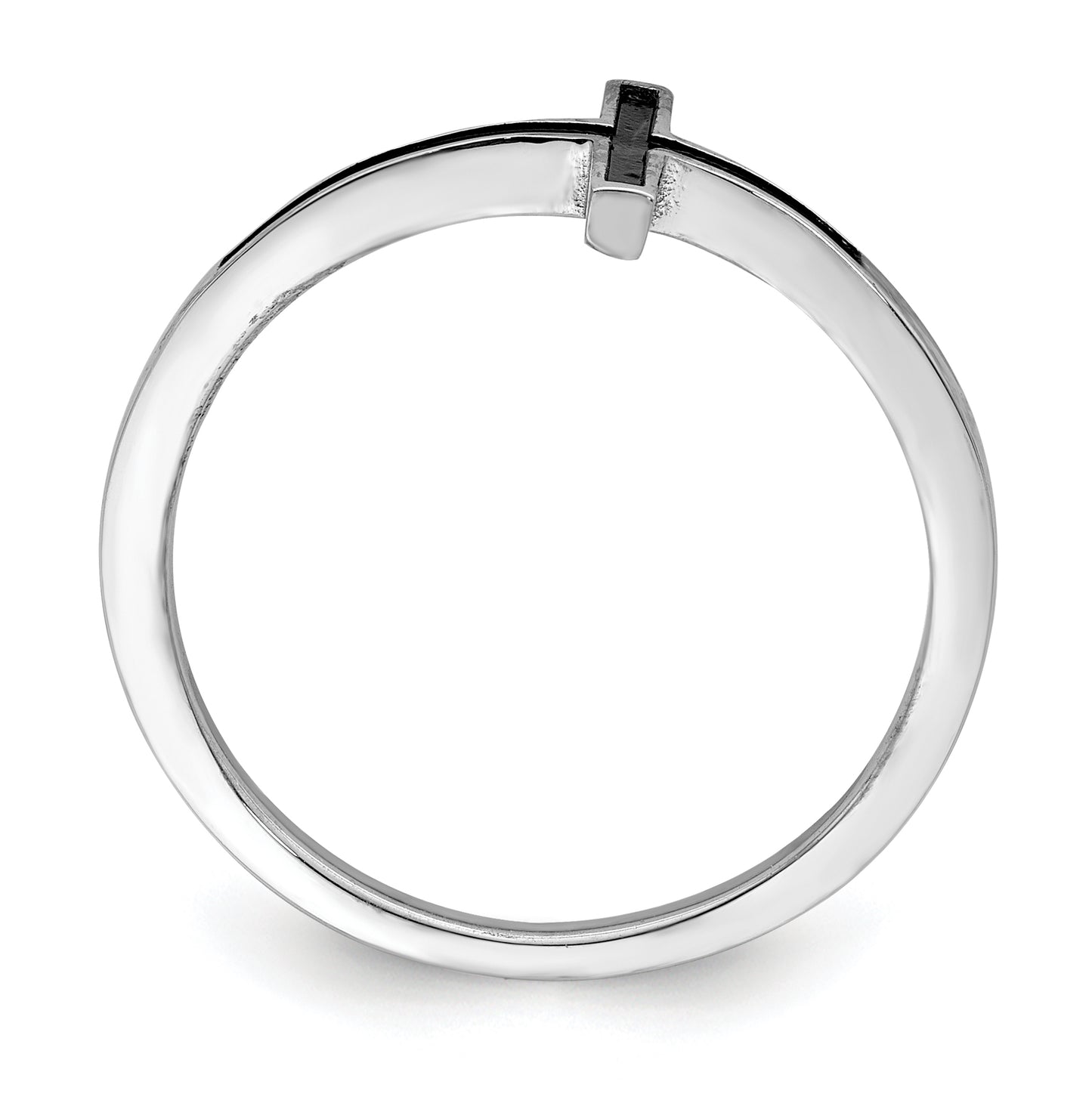 Sterling Silver Antiqued Sideways Cross Ring, Size 6