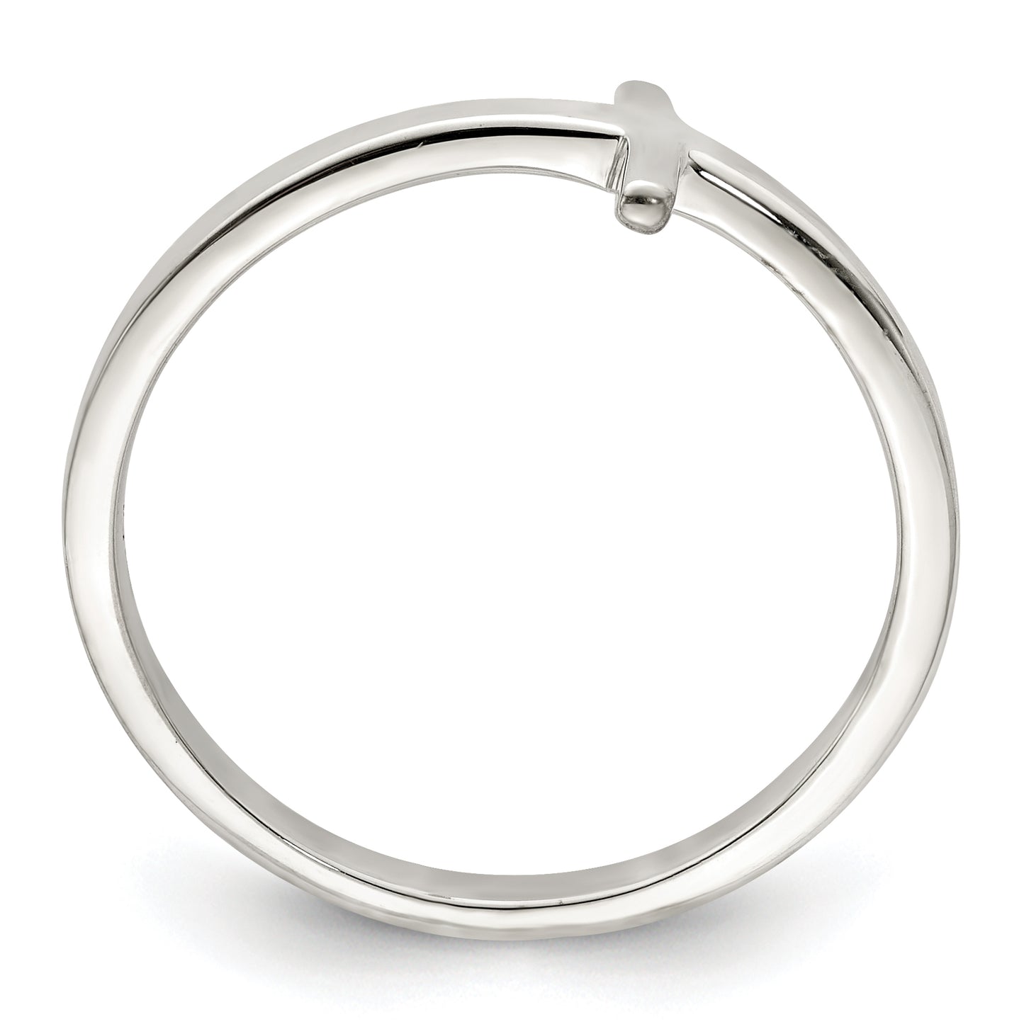 Sterling Silver Rose Gold plated Sideways Cross Ring, Size 7