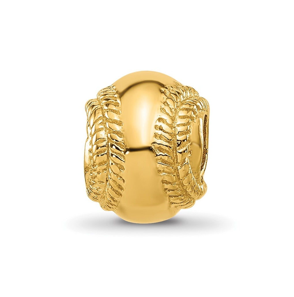 Sterling Silver Reflections Gold-plated Baseball Bead