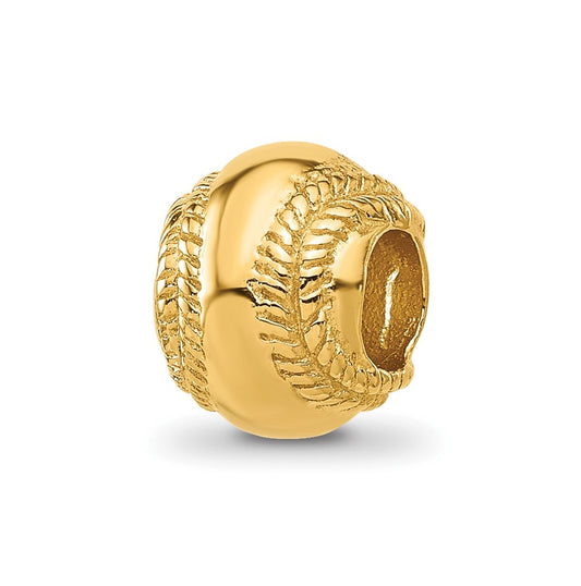 Sterling Silver Reflections Gold-plated Baseball Bead