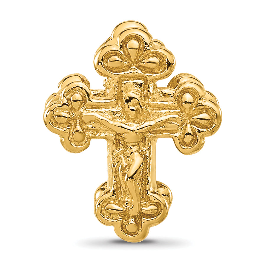 Sterling Silver Reflections Gold plated Budded Crucifix Bead