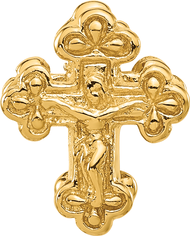 Sterling Silver Reflections Gold plated Budded Crucifix Bead