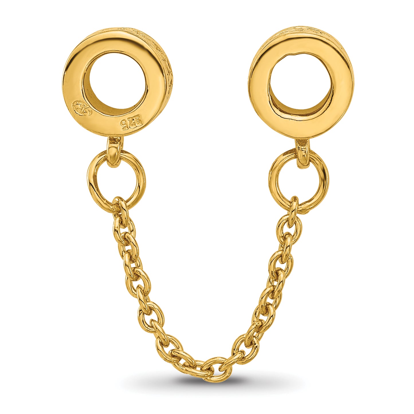 Sterling Silver Reflections Gold plated Floral Safety Chain Bead