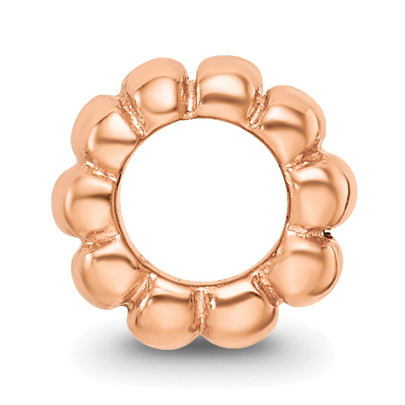 Sterling Silver Reflections Rose Gold plated Scalloped Spacer Bead
