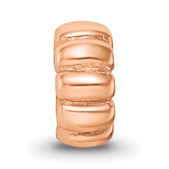 Sterling Silver Reflections Rose Gold plated Scalloped Spacer Bead