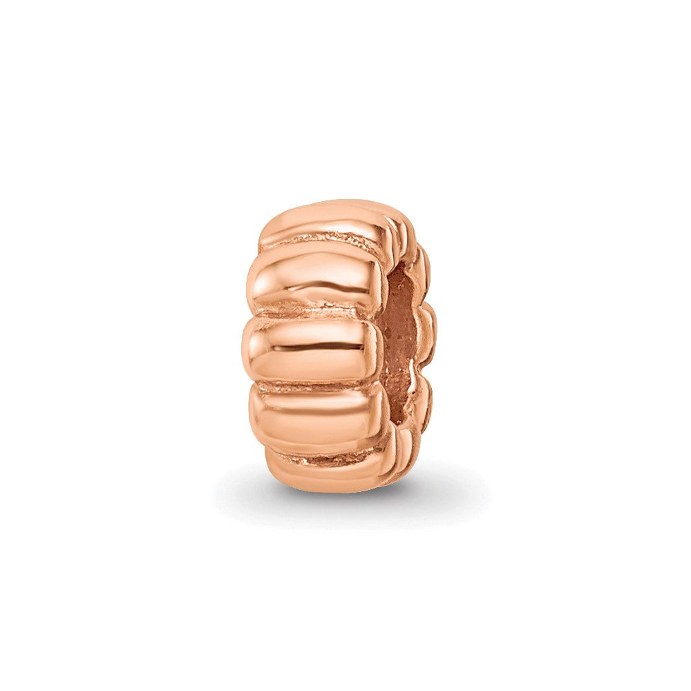 Sterling Silver Reflections Rose Gold plated Scalloped Spacer Bead