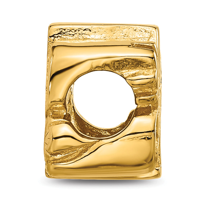 Sterling Silver Reflections Gold plated Number 1 Mom Floral Bead