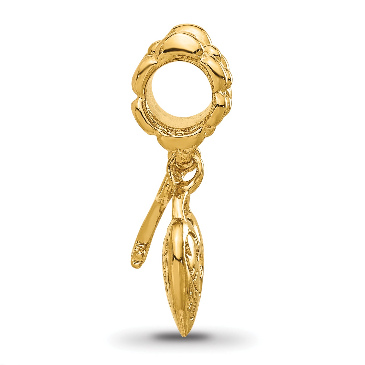 Sterling Silver Reflections Gold plated Heart and Key Dangle Bead