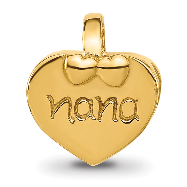 Sterling Silver Reflections Gold plated Heart Nana Bead