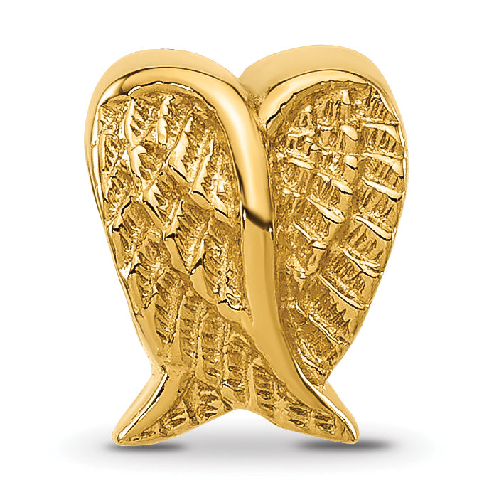 Sterling Silver Reflections Gold plated Angel Wings Bead