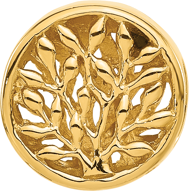 Sterling Silver Reflections Gold plated Tree of Life Circle Bead