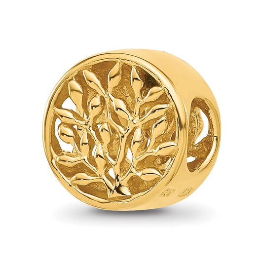 Sterling Silver Reflections Gold plated Tree of Life Circle Bead
