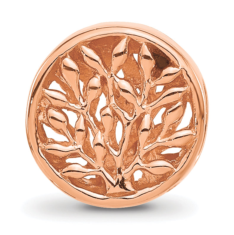Sterling Silver Reflections Rose Gold plated Tree of Life Circle Bead