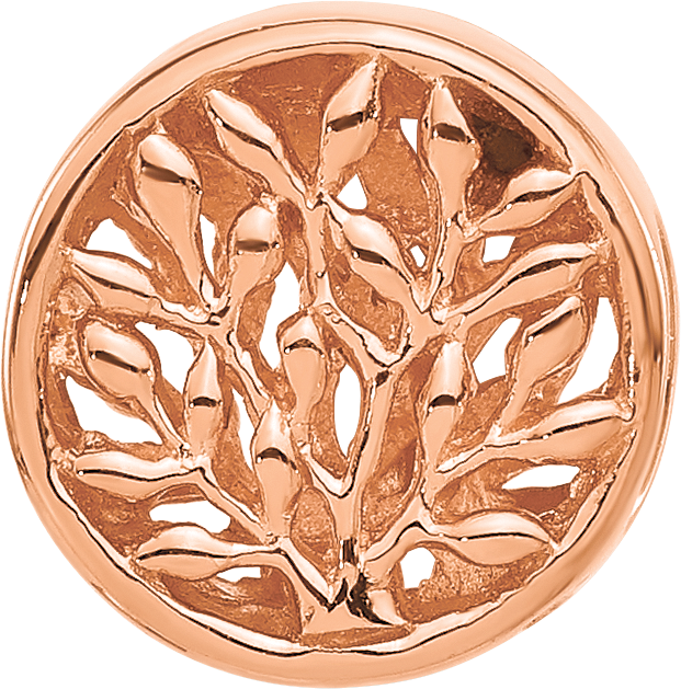 Sterling Silver Reflections Rose Gold plated Tree of Life Circle Bead