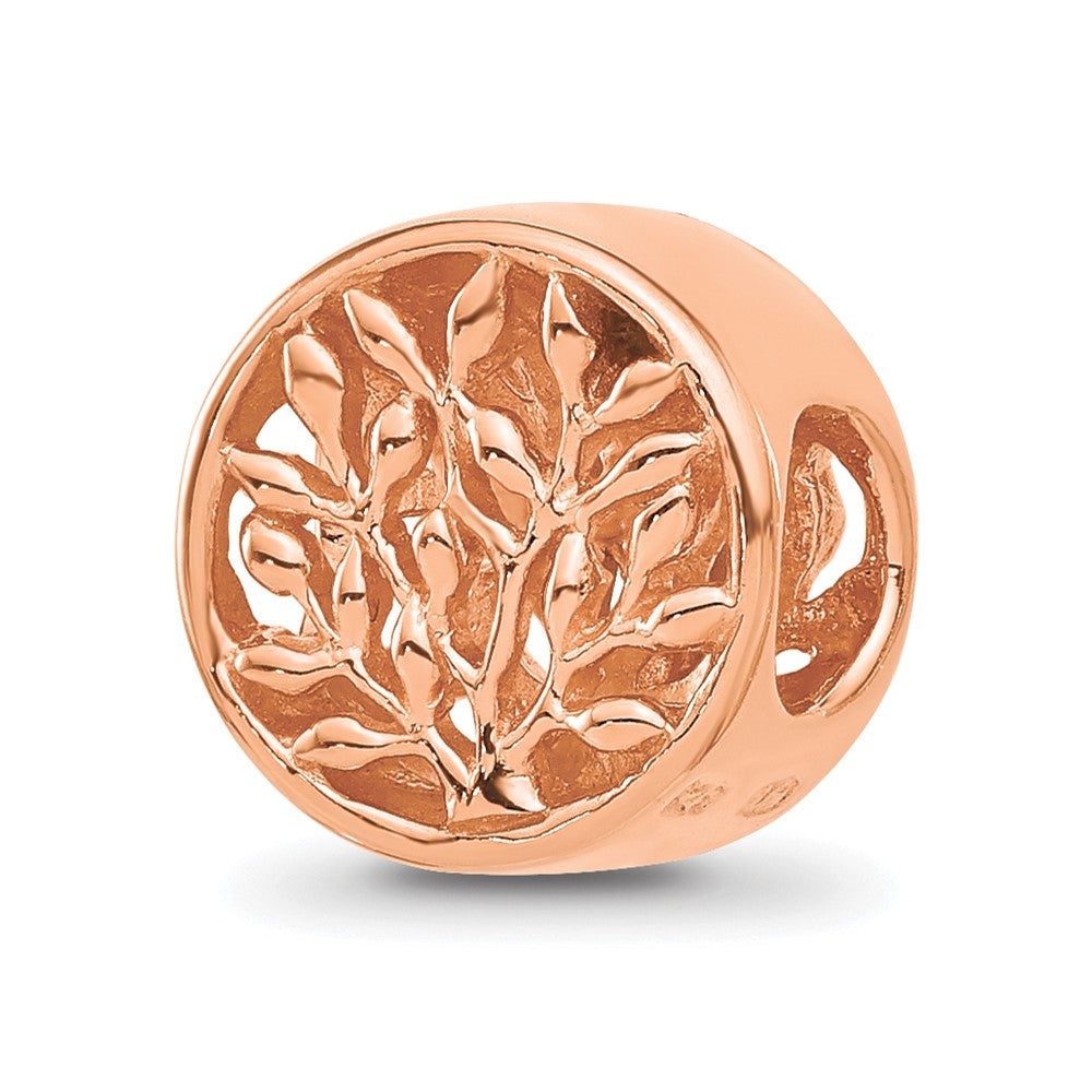 Sterling Silver Reflections Rose Gold plated Tree of Life Circle Bead