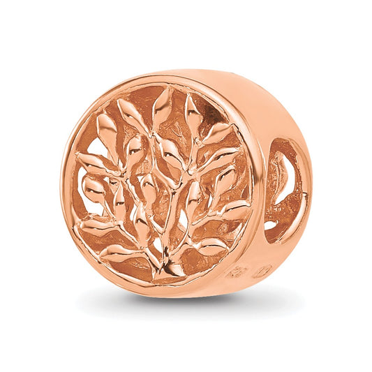 Sterling Silver Reflections Rose Gold plated Tree of Life Circle Bead