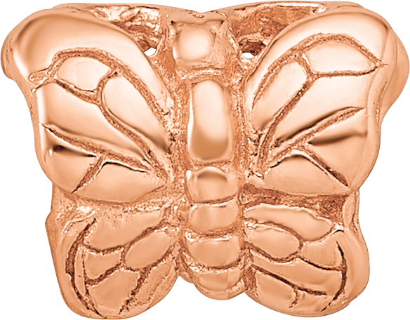 Sterling Silver Reflections Rose Gold plated Butterfly Bead
