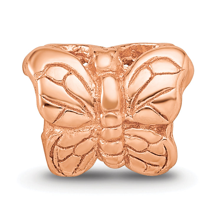 Sterling Silver Reflections Rose Gold plated Butterfly Bead