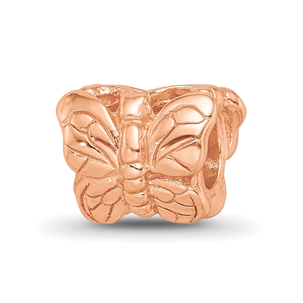 Sterling Silver Reflections Rose Gold plated Butterfly Bead