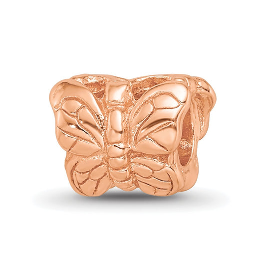 Sterling Silver Reflections Rose Gold plated Butterfly Bead