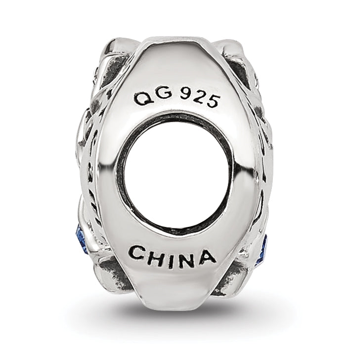 Sterling Silver Reflections Blue Cubic Zirconia Dream Man In Moon Bead