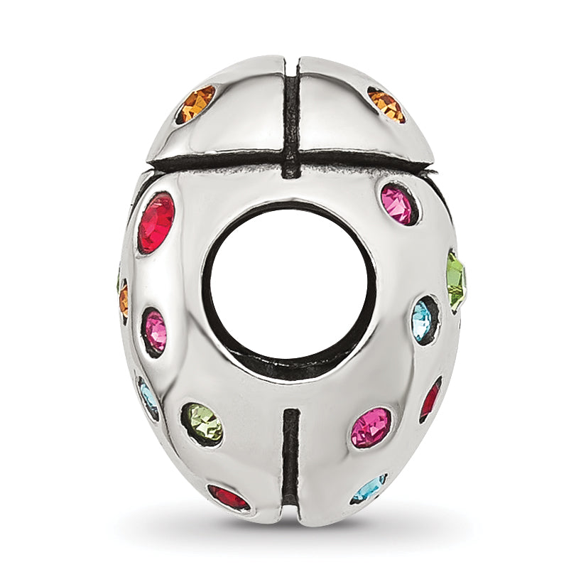 Sterling Silver Reflections Multi-color Cubic Zirconia Lady Bug Bead