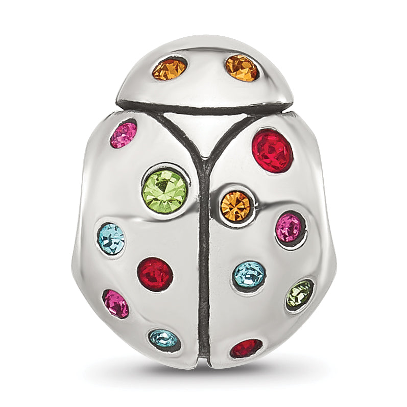 Sterling Silver Reflections Multi-color Cubic Zirconia Lady Bug Bead