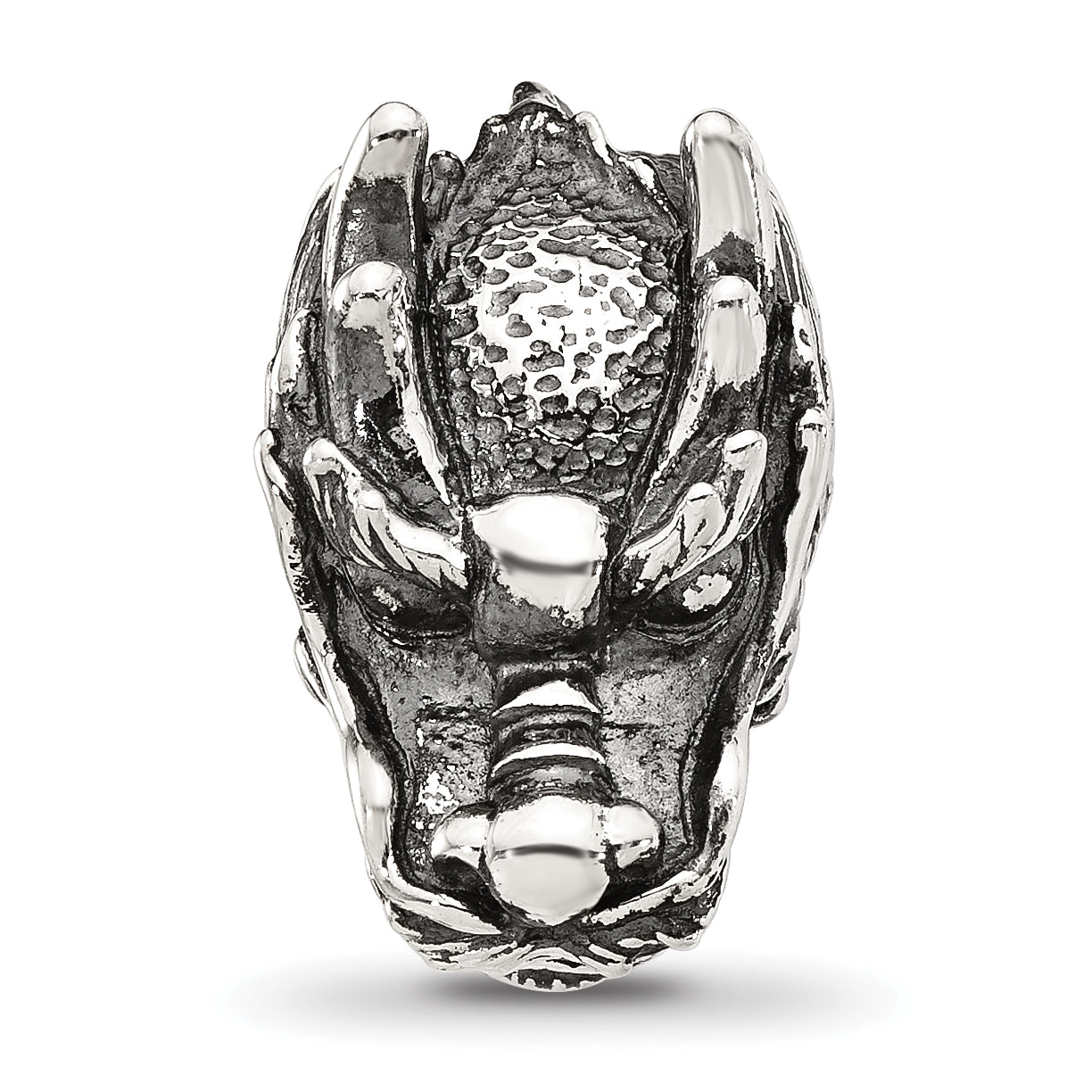 Sterling Silver Reflections Antiqued Chinese Dragon Hinged Bead