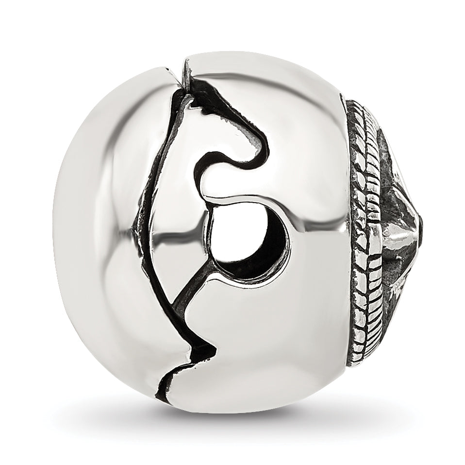 Sterling Silver Reflections Round Star Compass Hinged Bead